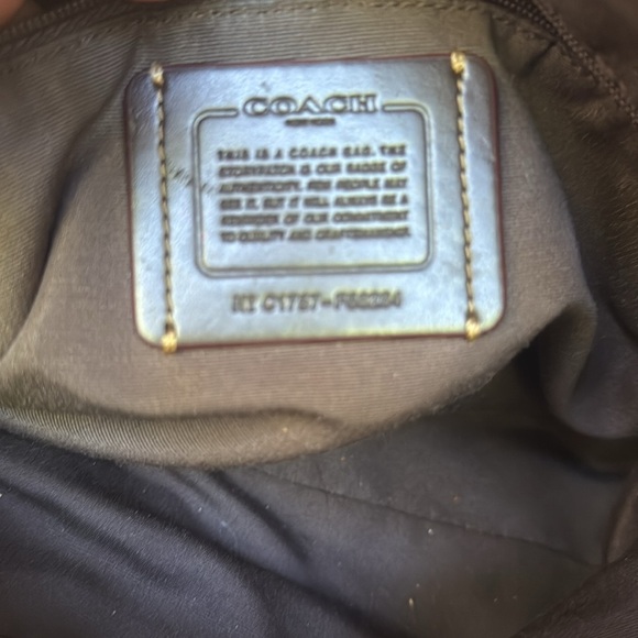 Coach East/West Celeste Signature Hobo Shoulder Bag Purse Brown Tan EUC - Picture 9 of 9